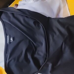 Black scoop neck top